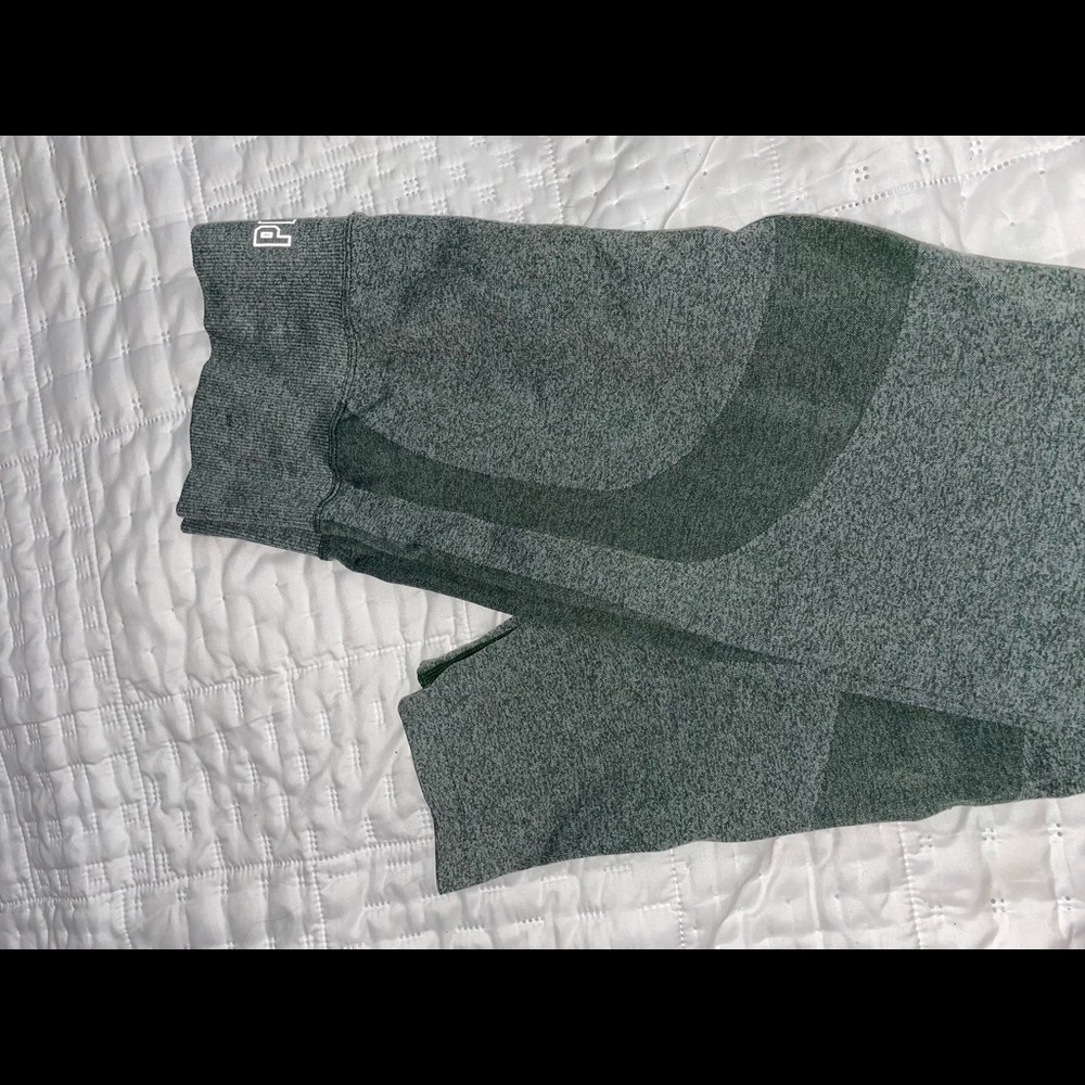 Olive green leggings and a size large from pink (Victoria’s Secret)